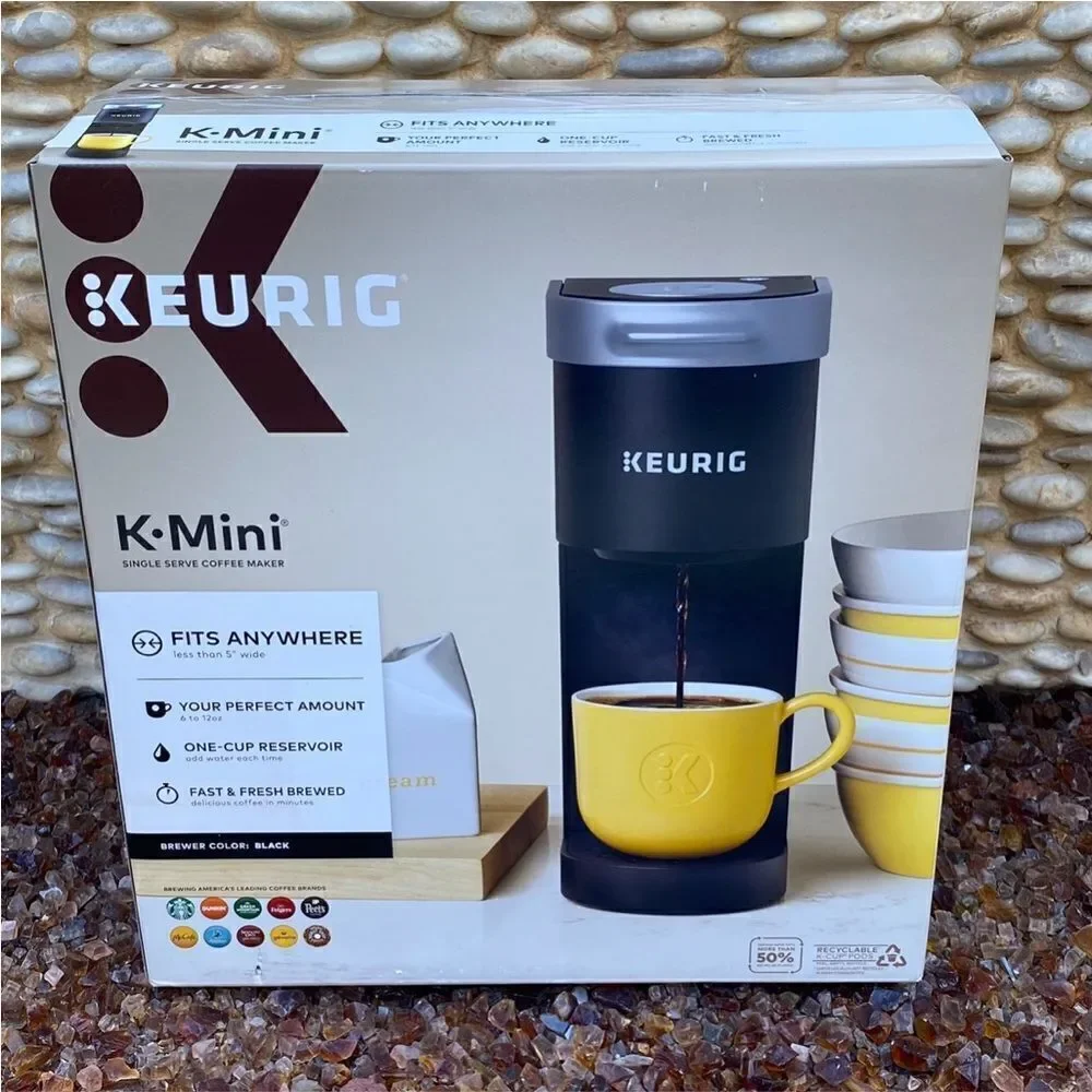 NIB New Black Keurig K-Mini Single-Serve K-Cup Pod Coffee Maker. Compact Kitchen